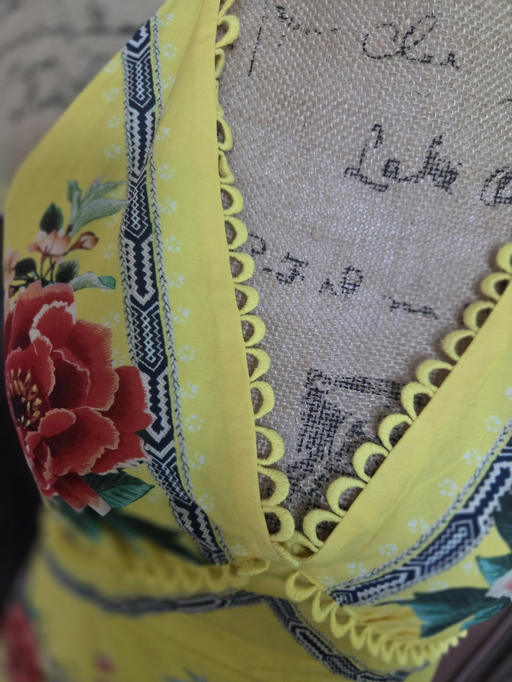 FARM Rio Yellow, Pink & Green Floral Halter Maxi Dress M - Picture 4 of 14